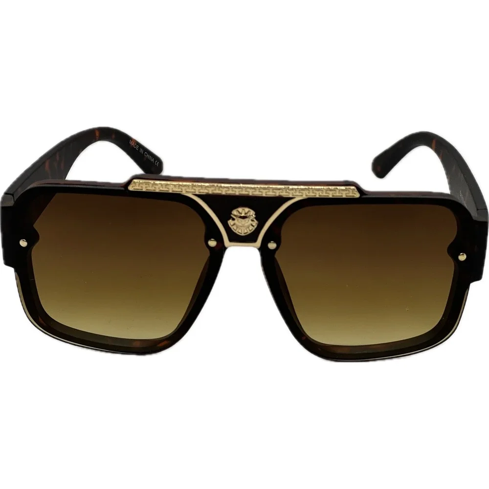 Square Frame Tortoise Shell Sunglasses Men's Designer Fashion Eyewear UV Protect